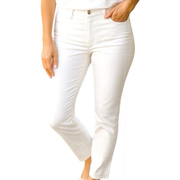 Chico’s Platinum Denim Off‑White Straight Leg Jeans Sz 1.5 (US 10) EUC - Picture 2 of 7